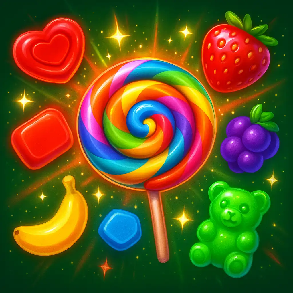 Grafika gry slotowej dla Sweet Bonanza