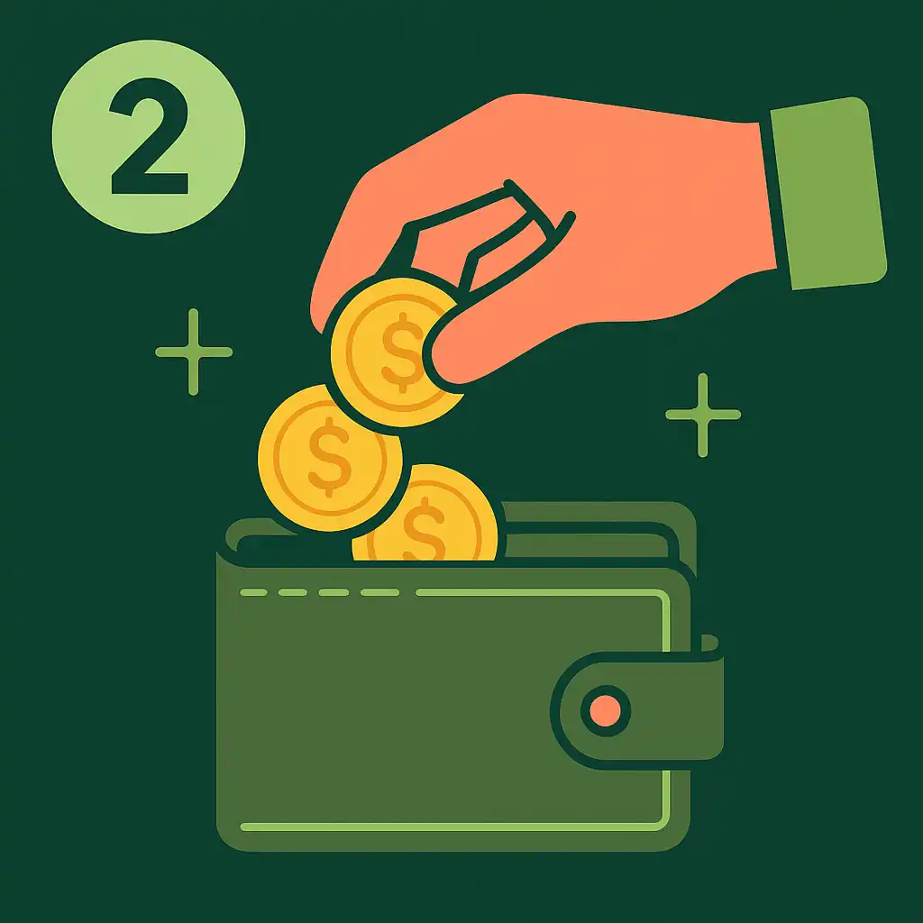 Ilustracja przedstawiająca numer kroku odbioru bonusu 2